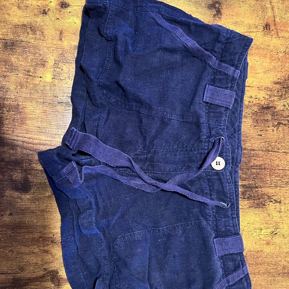 100% Hemp Shorts. They are sold very worn in and soft. Perfect condition.